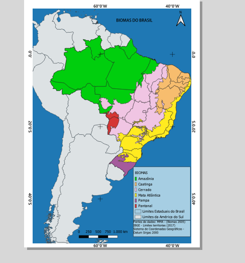 Mapa dos Biomas do Brasil